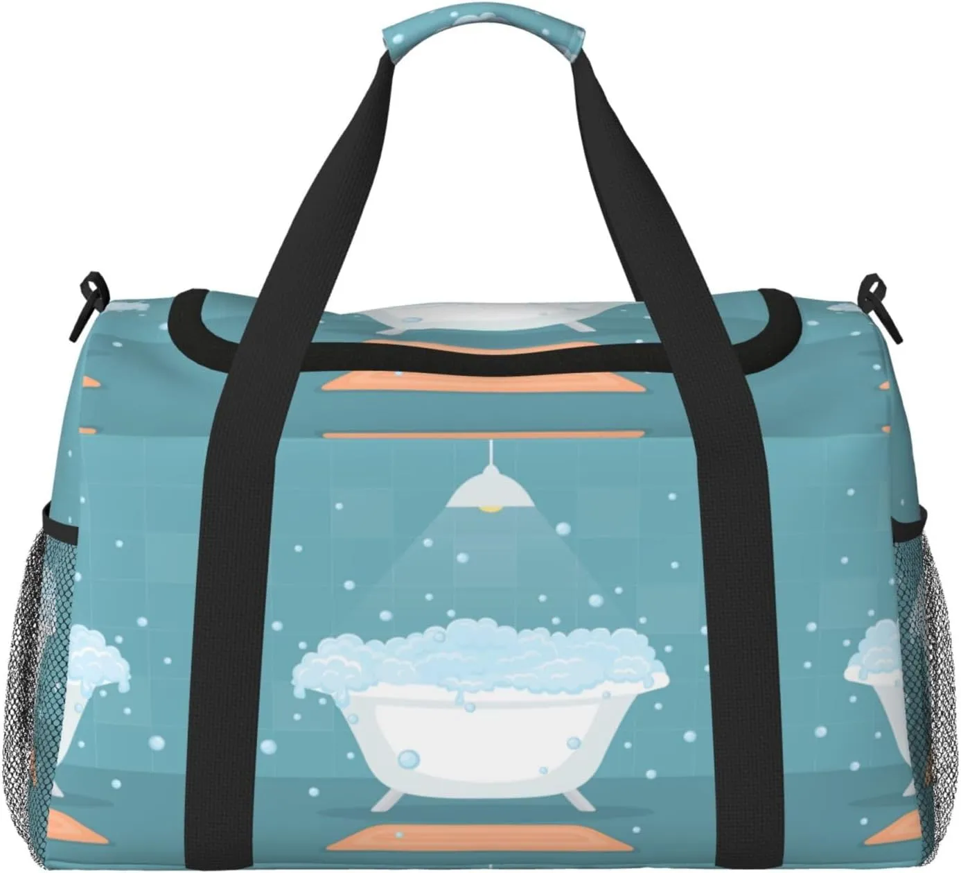 Duffle Bag for Travel, Bathtub with Soap Bubbles Weekender Overnight Duffel Bag, Carry On Bag Gym Bag for Women Men, Personal Item Travel Bag
