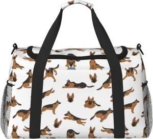 Duffle Bag for Travel, German Shepherd Dog No.1009 Weekender Overnight Duffel Bag, Carry On Bag Gym Bag for Women Men, Personal Item Travel Bag