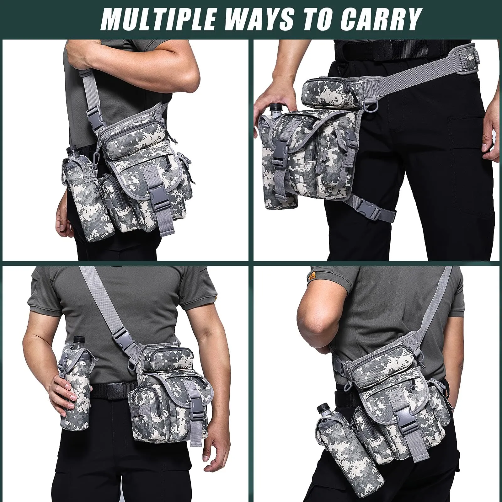 Durable Drop Leg Pouch Bag for Cycling, Hiking, and Tactical Use, Resistant to Water