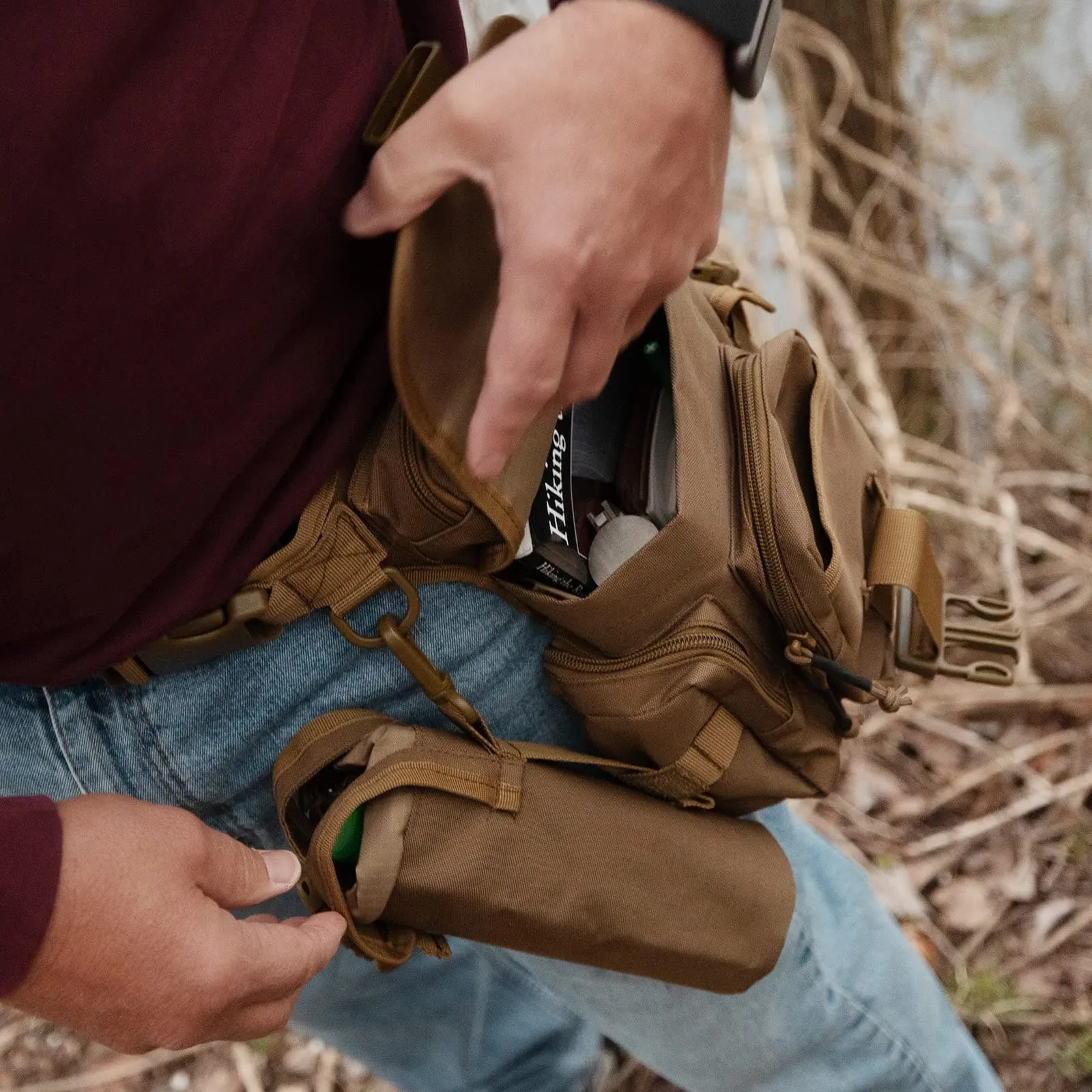 Durable Drop Leg Pouch Bag for Cycling, Hiking, and Tactical Use, Resistant to Water