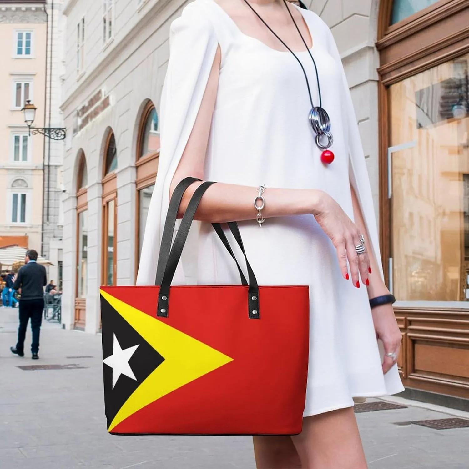 East Timor Flag Stylish Hobo Handbag Women Perfect Leather Tote for Shopping Trips