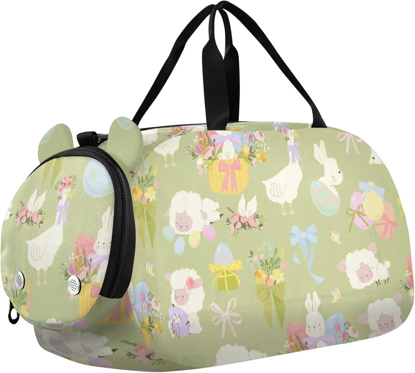 Easter Bunnies Gooses Sheeps Flower Duffel Bags for Boys Small Gym Bags for Teens Dance Bag for Girls