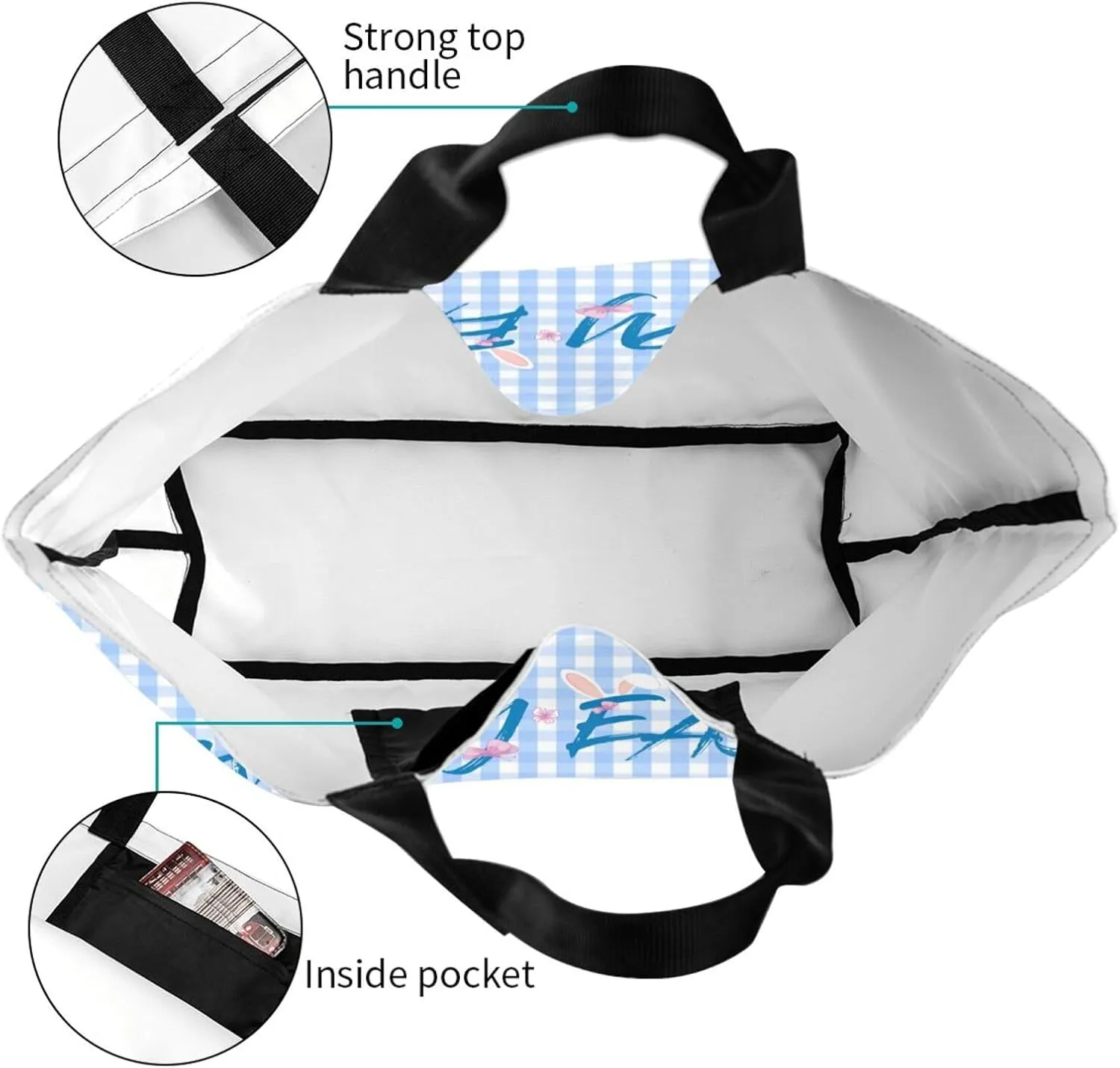 Easter Grocery Bag Happy Easter Shopping Bag Easter Egg Handbag Bags Easter Tote Bag for Outdoor