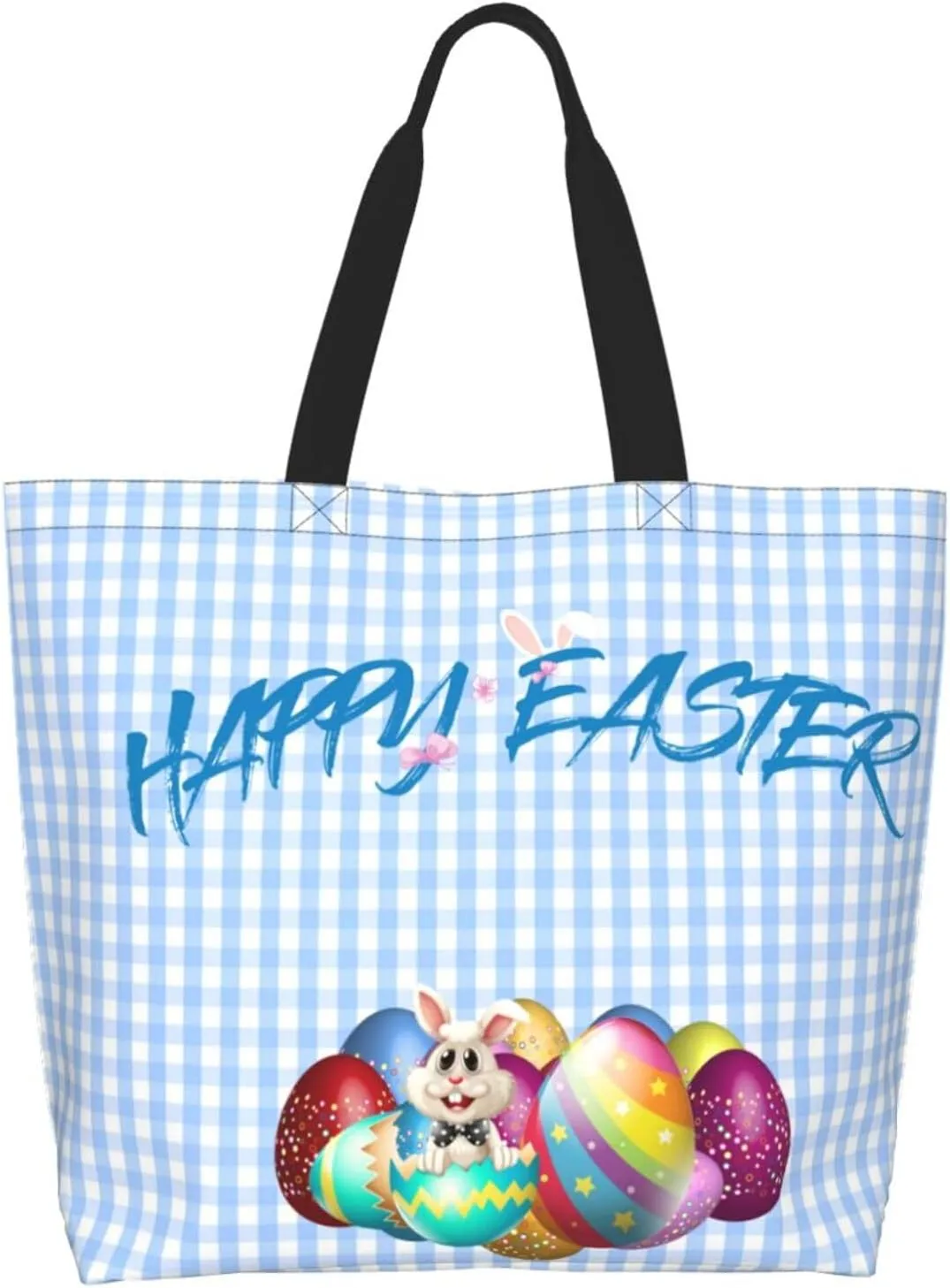 Easter Grocery Bag Happy Easter Shopping Bag Easter Egg Handbag Bags Easter Tote Bag for Outdoor