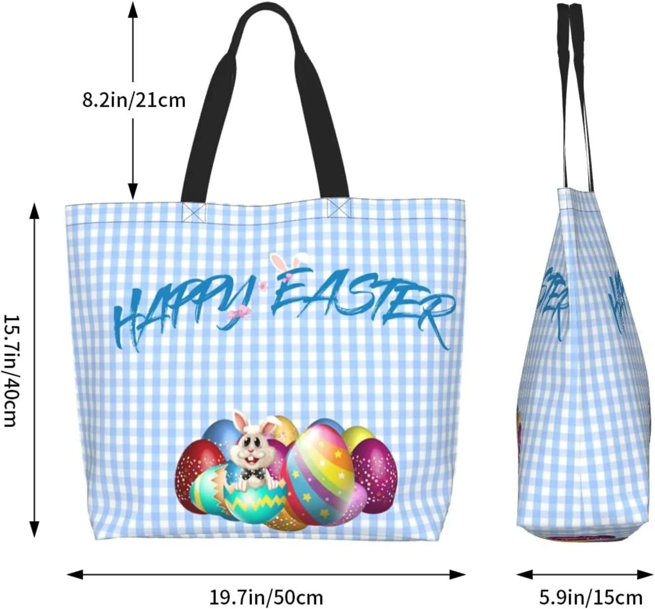 Easter Grocery Bag Happy Easter Shopping Bag Easter Egg Handbag Bags Easter Tote Bag for Outdoor