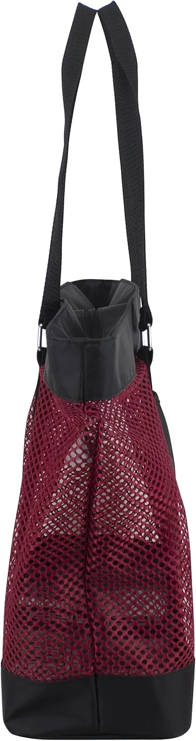 Eastsport Mesh Tote Waterproof Beach Bag for Shopping Vacation Swimming Family Travel Essentials