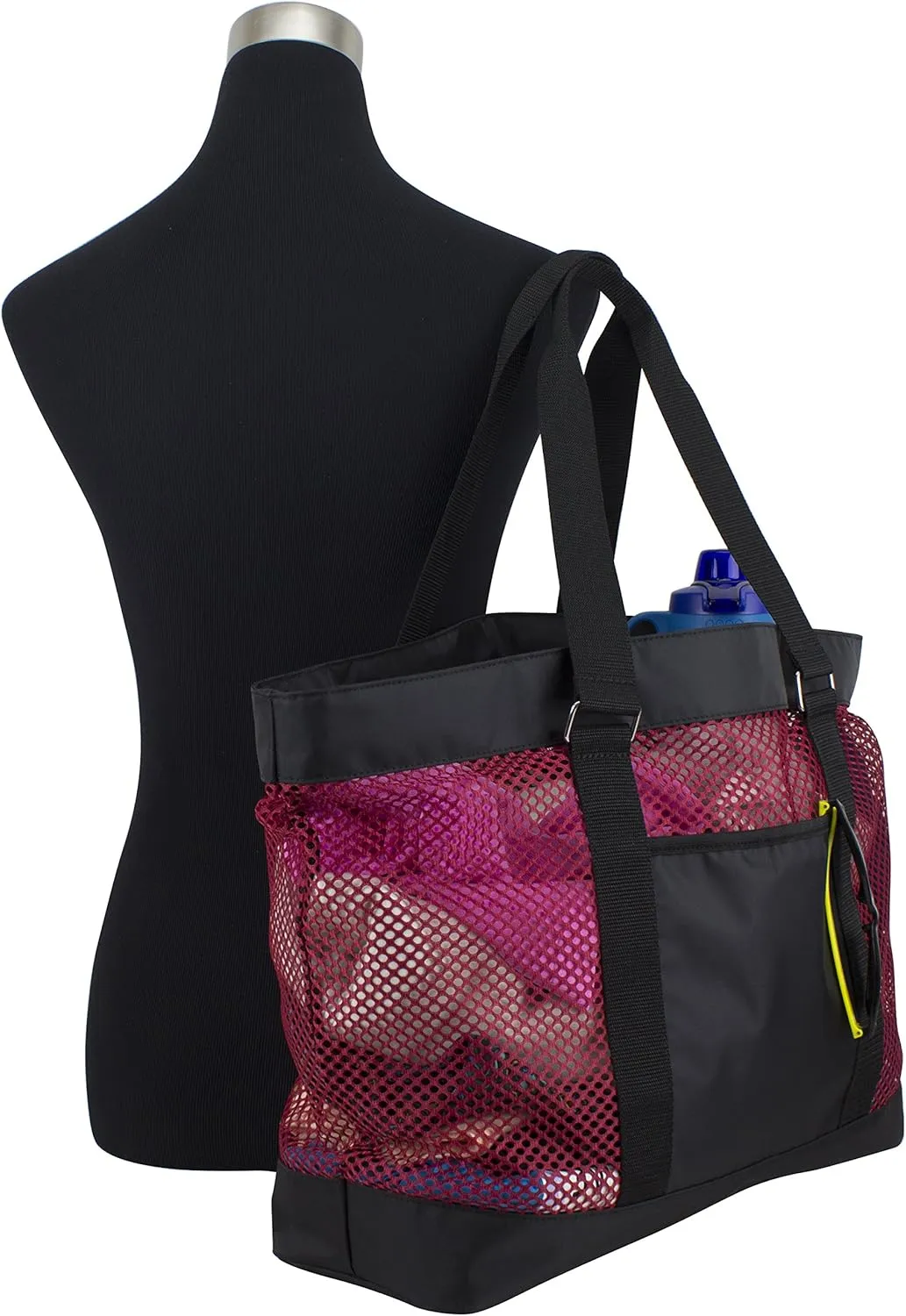 Eastsport Mesh Tote Waterproof Beach Bag for Shopping Vacation Swimming Family Travel Essentials