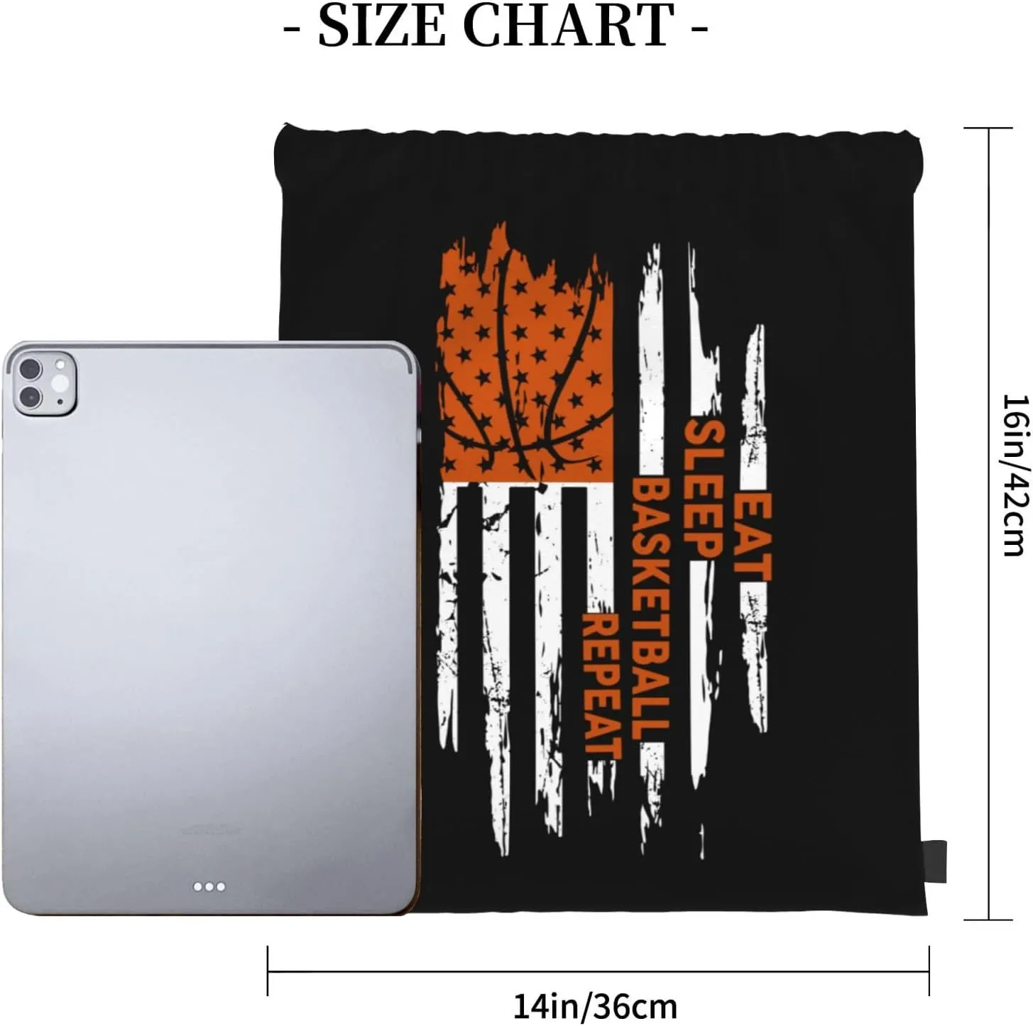 Eat Sleep Basketball Repeat Unisex Drawstring Backpack Bag Sport Gym Swim Travel Sackpack
