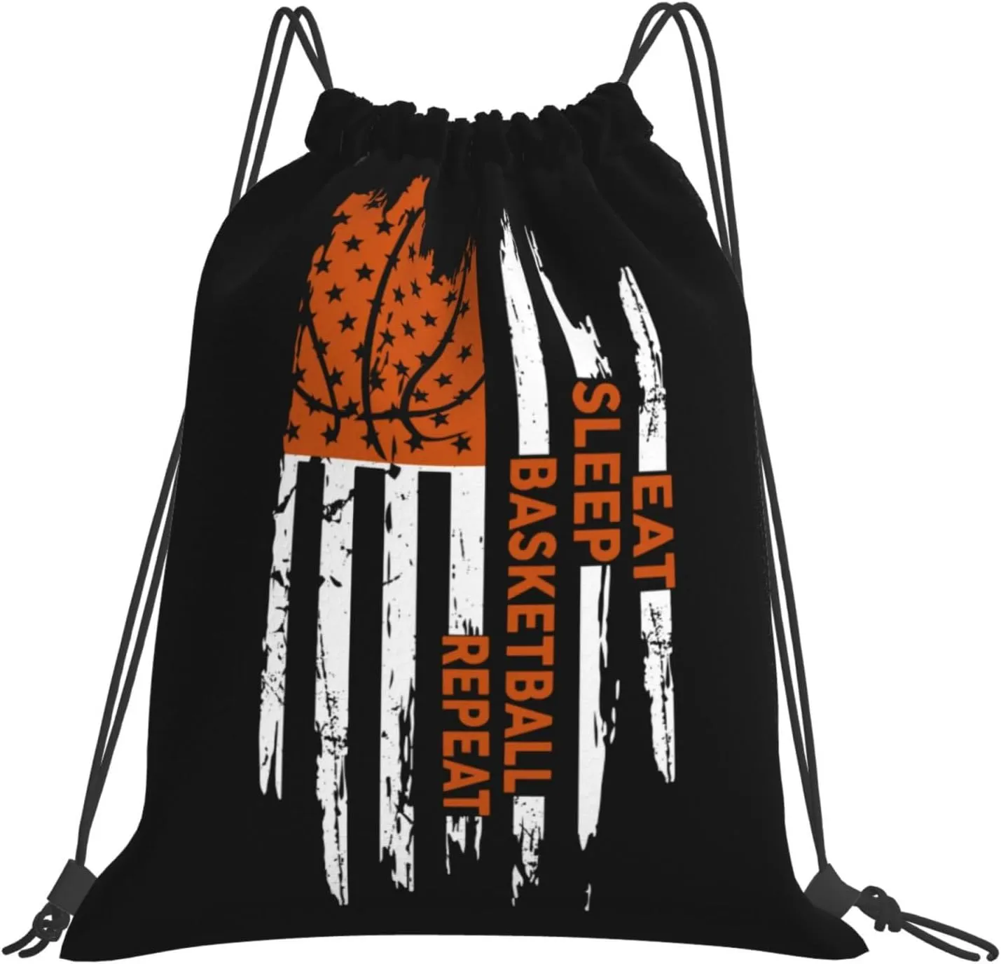 Eat Sleep Basketball Repeat Unisex Drawstring Backpack Bag Sport Gym Swim Travel Sackpack