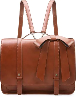 ECOSUSI Briefcase for Women Messenger Backpack PU Leather 14 inch Laptop Bag Satchel Computer Bag for College Business Travel