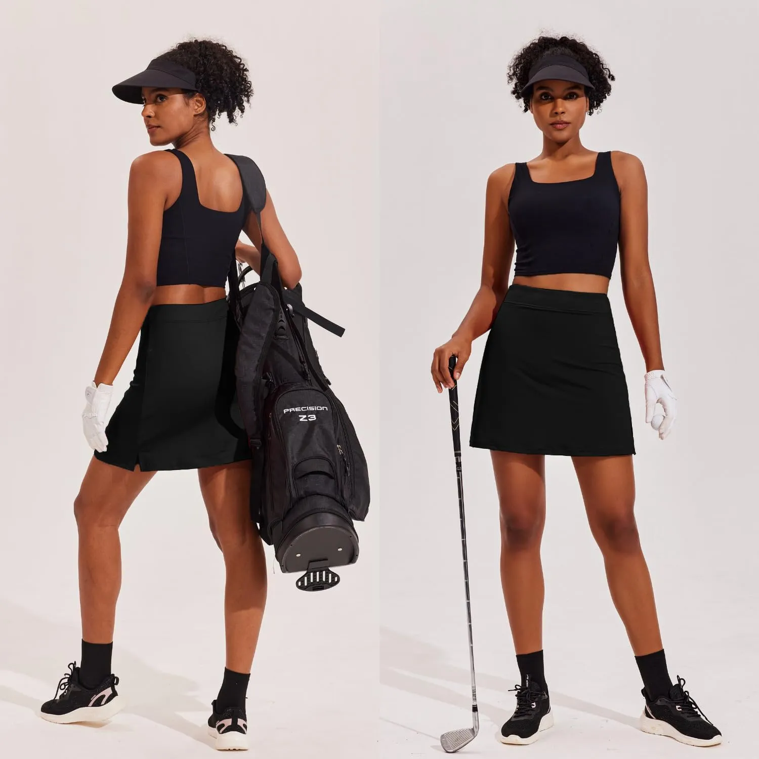 Ekouaer Golf Skirts for Woman with Pockets Silicone Grippers Tennis Skirt Inner Shorts Athletic Pickleball Running Skort