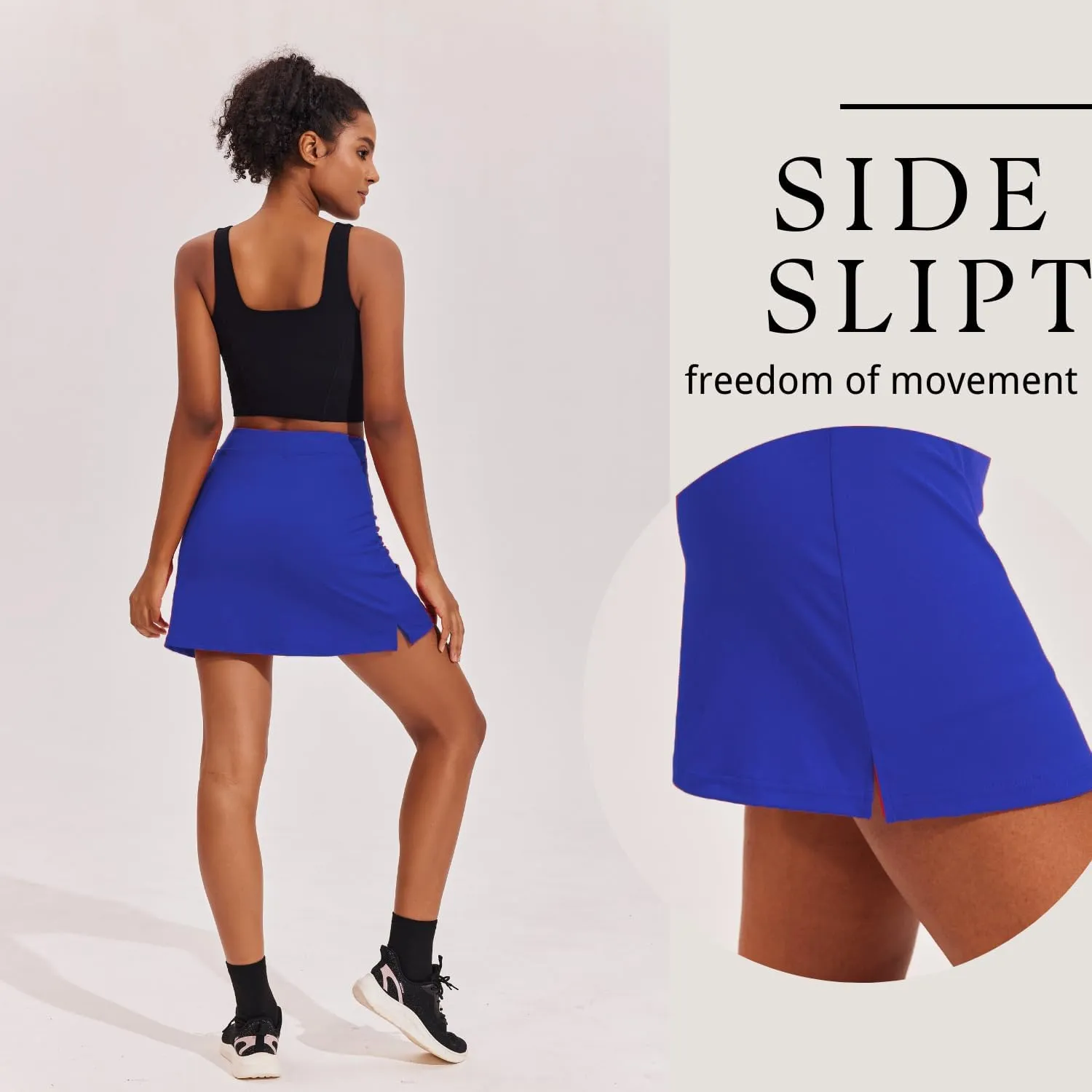 Ekouaer Golf Skorts for Woman Active Performance Skort Lightweight Tennis Skirt with Shorts Pockets Running Workout Sports