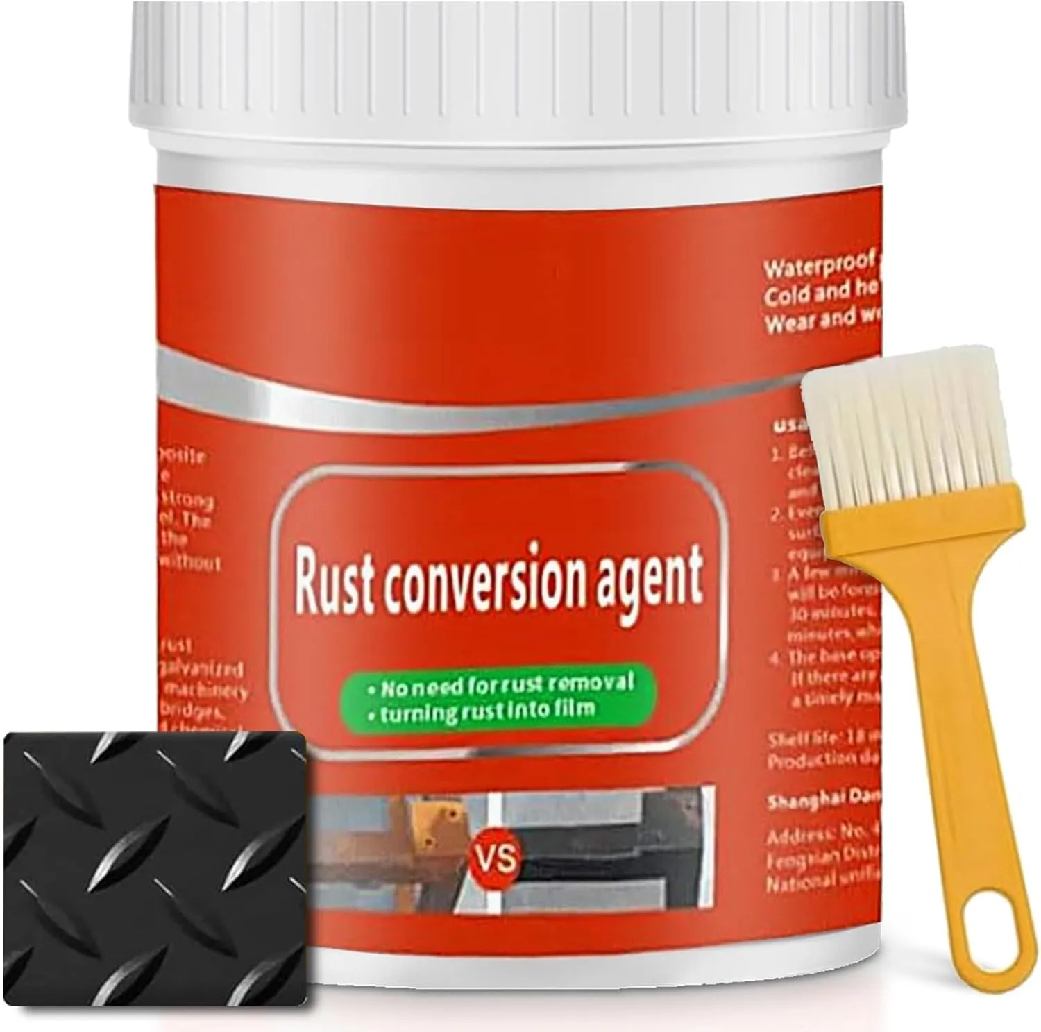 Esmalte Pro Anax para Metal Oxidado, Rust Converter for Metal with Brush-10.7 Fl Oz Multi Functional Metal Conversion Agent for Various Metal (Black,1 Pcs)