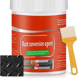 Esmalte Pro Anax para Metal Oxidado, Rust Converter for Metal with Brush-10.7 Fl Oz Multi Functional Metal Conversion Agent for Various Metal (Black,1 Pcs)
