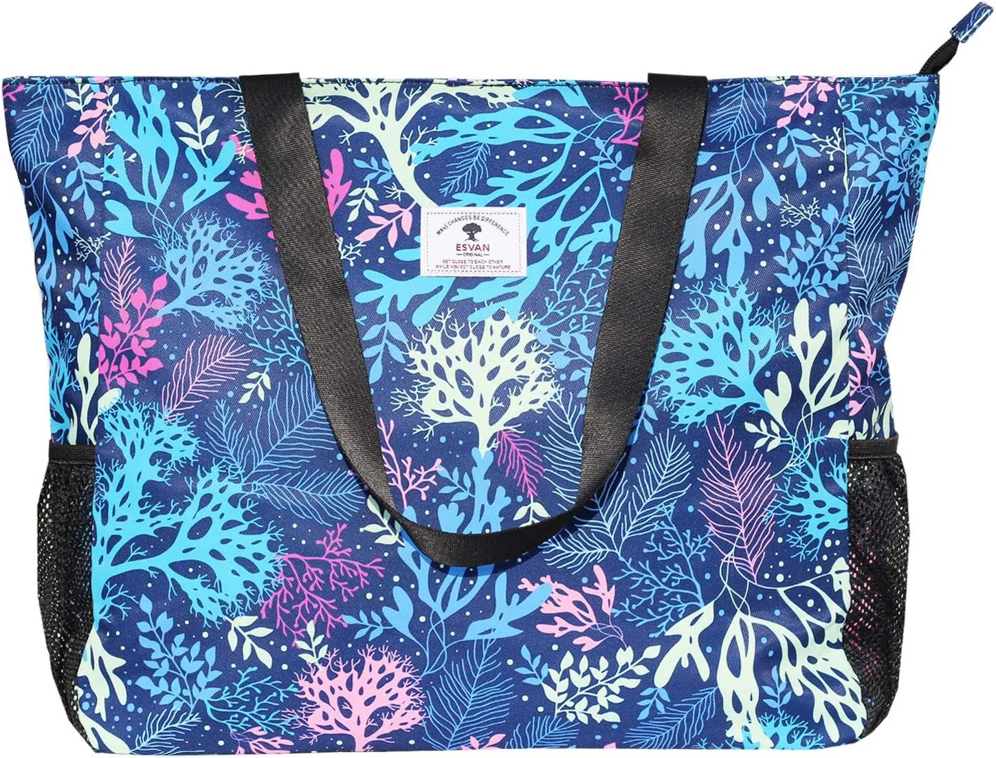 ESVAN LARGE BEACH BAG Water Resistant Lightweight 20 inch Women Oversize Tote Bag for Gym Beach Travel Pool Yoga Nurse