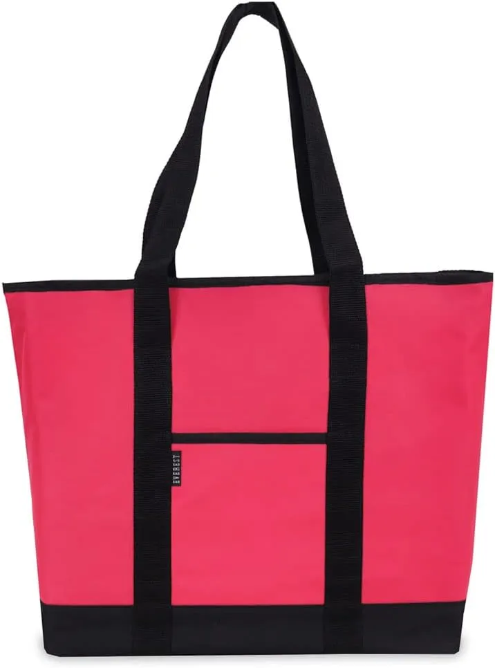 Everest Luggage Shopping Tote, Hot Pink/Black, Hot Pink/Black, One Size