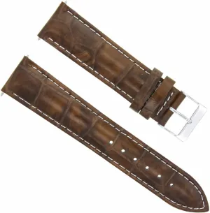 Ewatchparts 20MM LIGHT BROWN WHITE STITCH LEATHER WATCH BAND STRAP COMPATIBLE WITH VACHERON CONSTANTIN