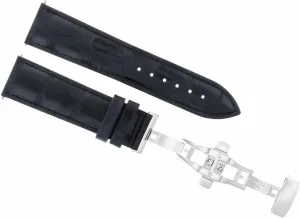Ewatchparts 22MM LEATHER WATCH BAND STRAP COMPATIBLE WITH AUDEMARS PIGUET WATCH DEPLOYMENT BUCKLE BLACK