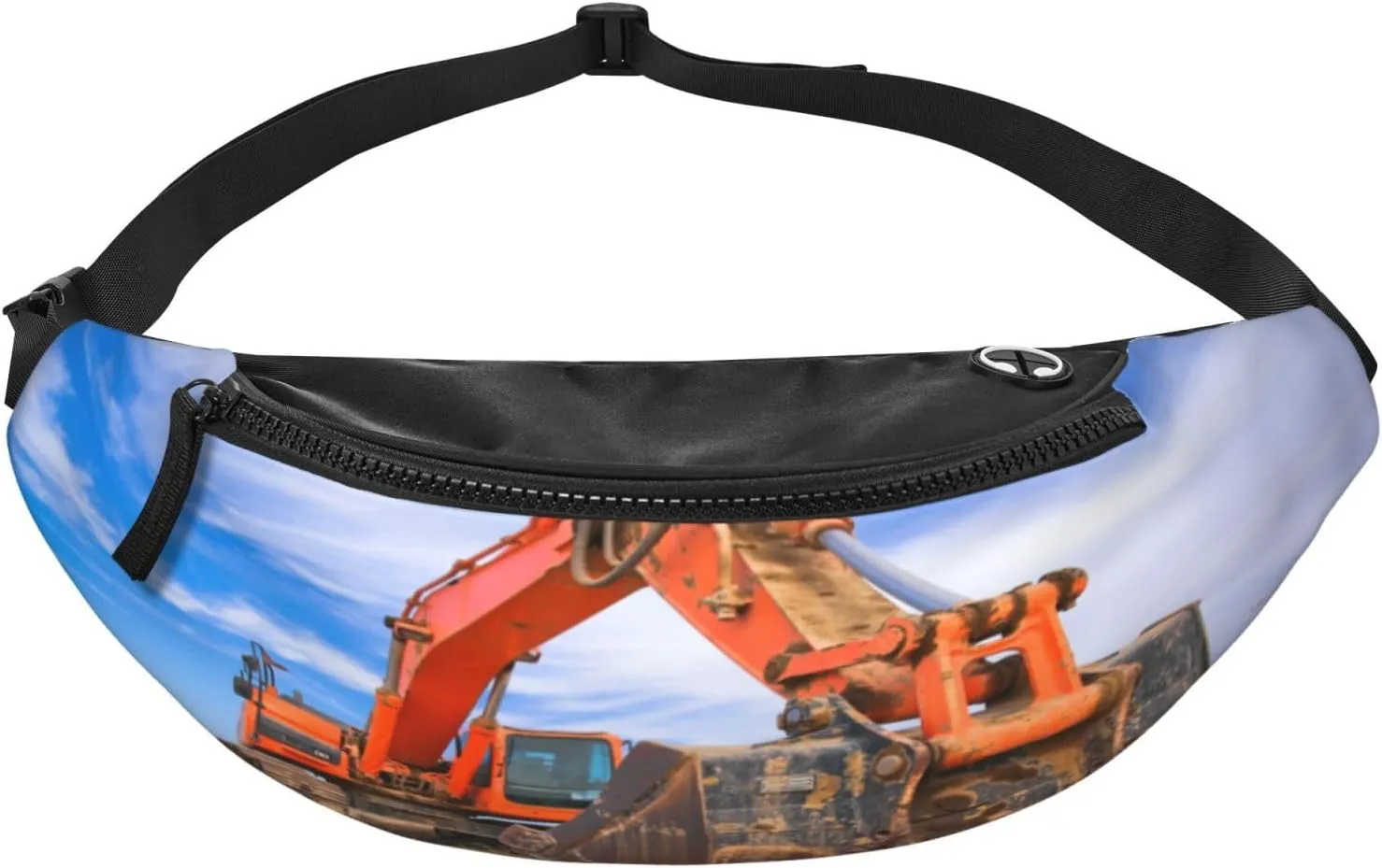 Excavator White Clouds Fanny Pack, Crossbody Waist Packs for Women Men Waist Bags with Adjustable Strap for Travel Running Hiking Sport