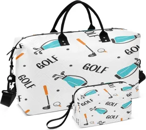 Exnundod Travel Duffel Bags Golfer Dream Sports Gym Bag Weekender Carry On Tote Overnight Luggage Bags for Women and Men