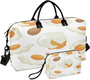 Exnundod Women Weekender Bags Cooked Chicken Eggs Gym Bags Carry On Overnight Duffle Large Duffle Tote Hospital Bag for Business Trip, Yoga