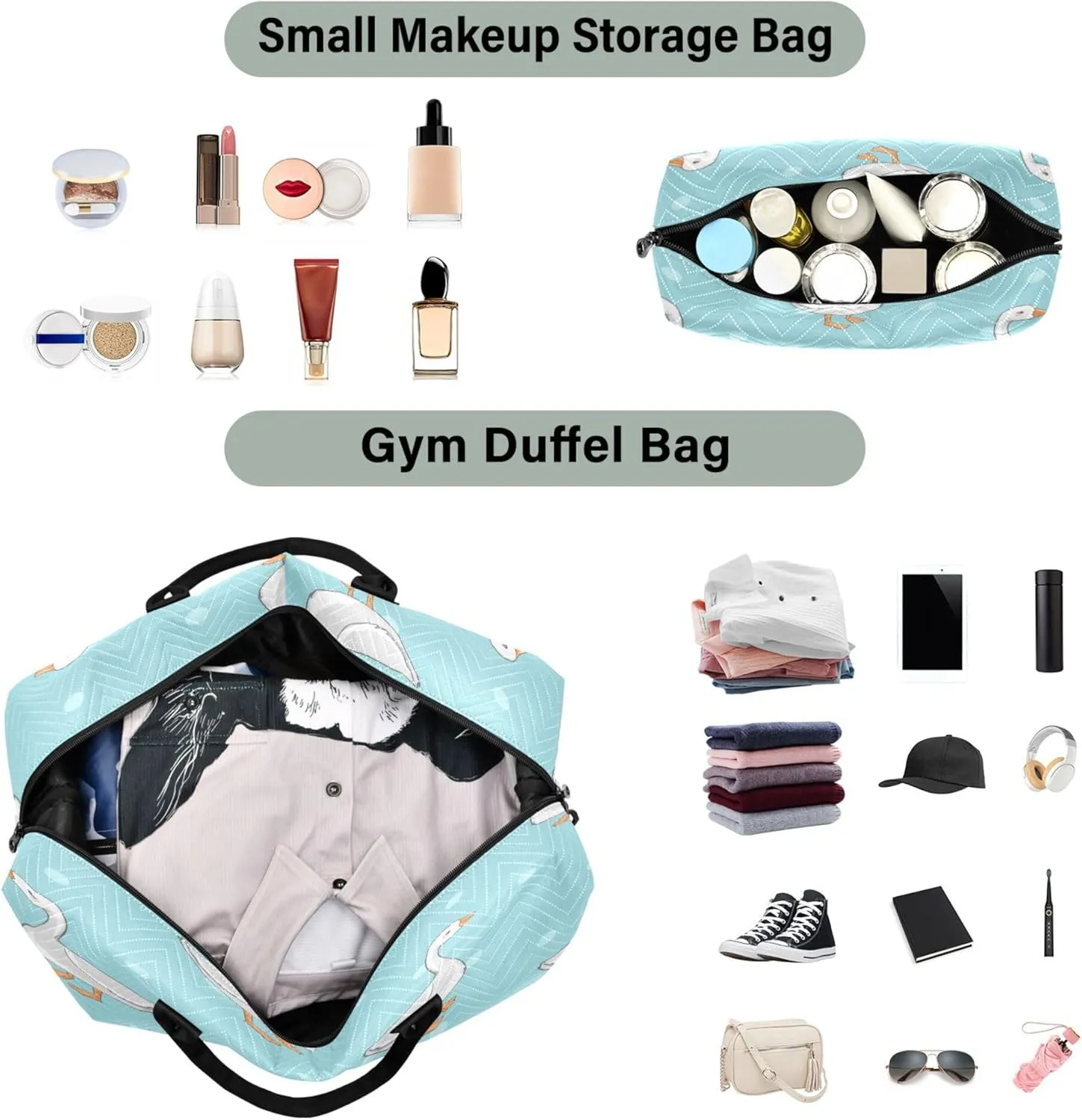 Exnundod Women Weekender Bags Googe with Dot Travel Duffel Bags Carry On Overnight Bag Cartoon Large Hospital Tote Luggage