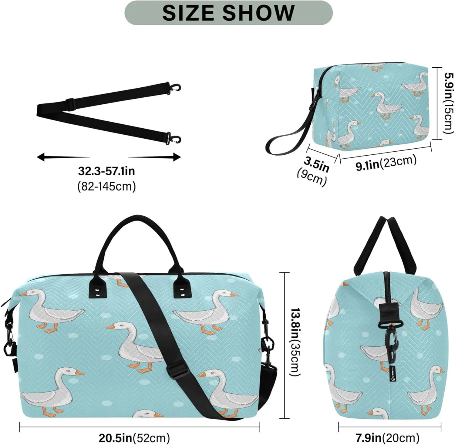 Exnundod Women Weekender Bags Googe with Dot Travel Duffel Bags Carry On Overnight Bag Cartoon Large Hospital Tote Luggage