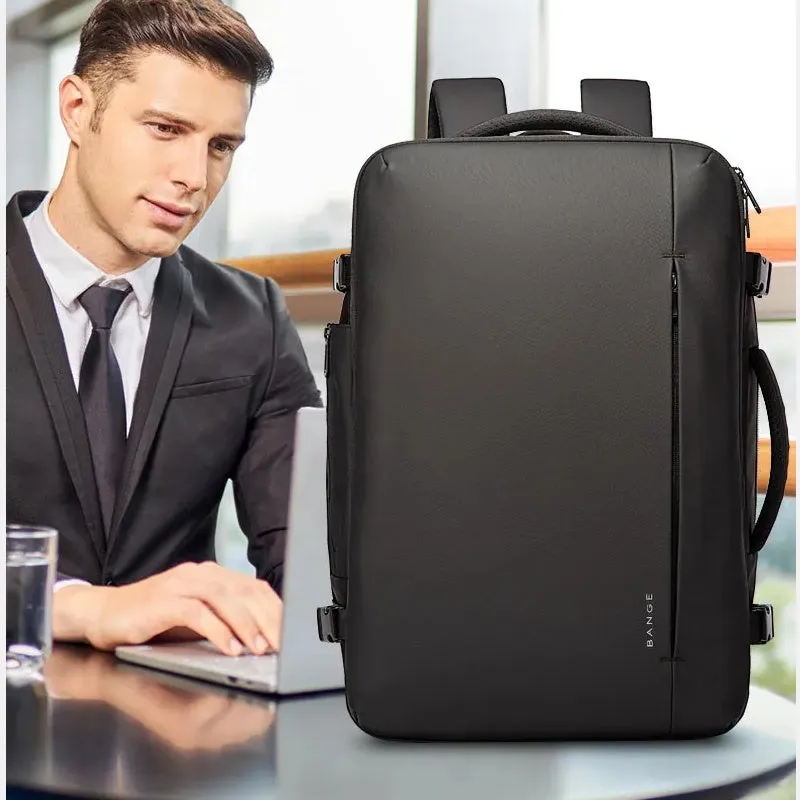 Expandable Backpack Business Travel Bag Black