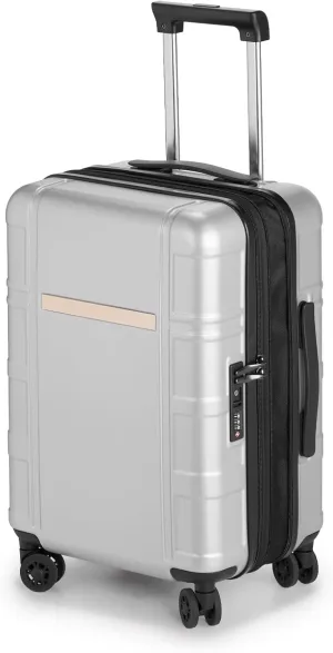 Expandable Carry on Luggage 22x14x9 Airline Approved, ABS PC HardShell Small Suitcase with Wheels, Waterproof Durable Carry on Suitcase with TSA Lock for Travel Business - Silver Gray, 20In