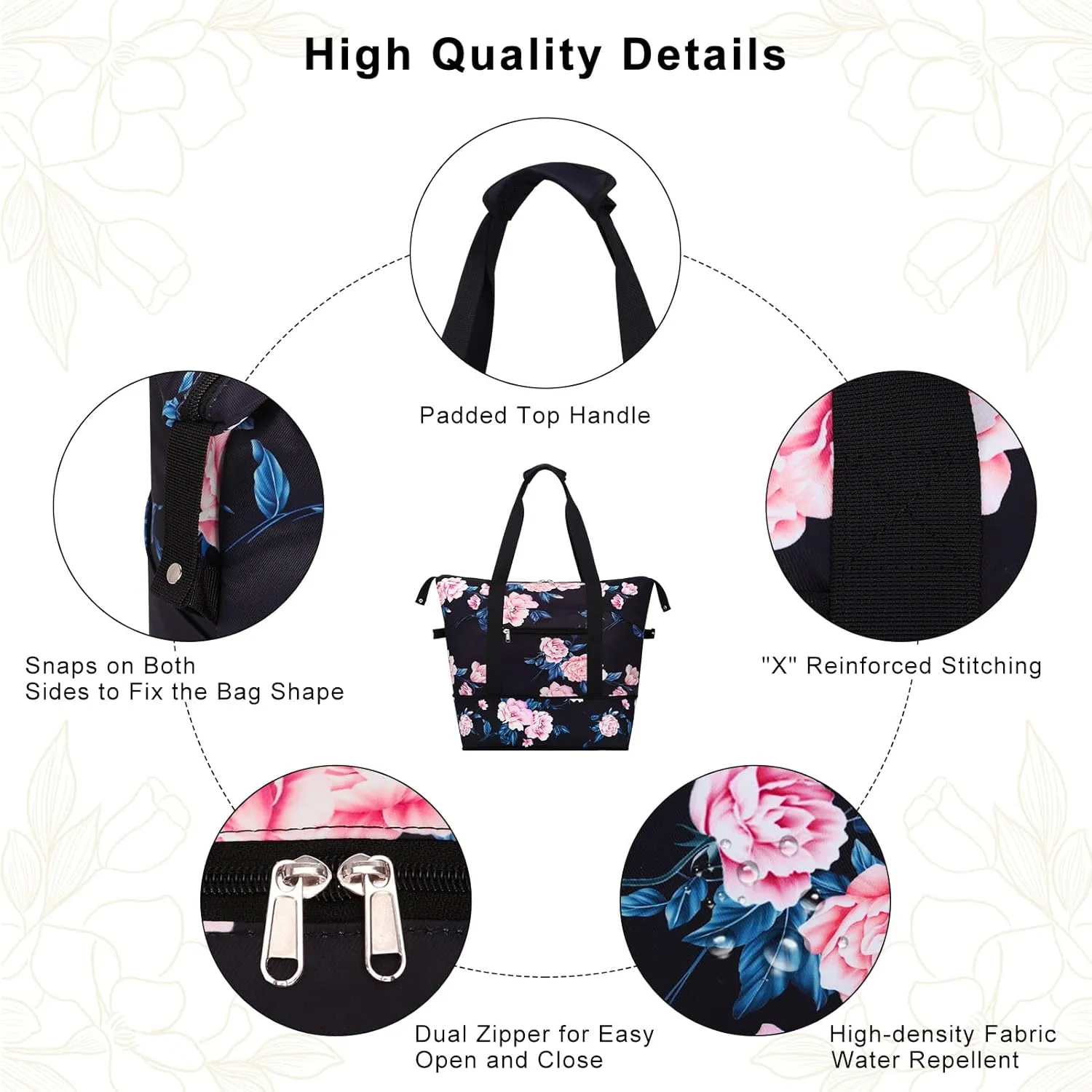 Expandable Duffel Bag for Women with Trolley Sleeve/Wet Pocket Weekender Travel Tote Large Carry On Overnight Luggage