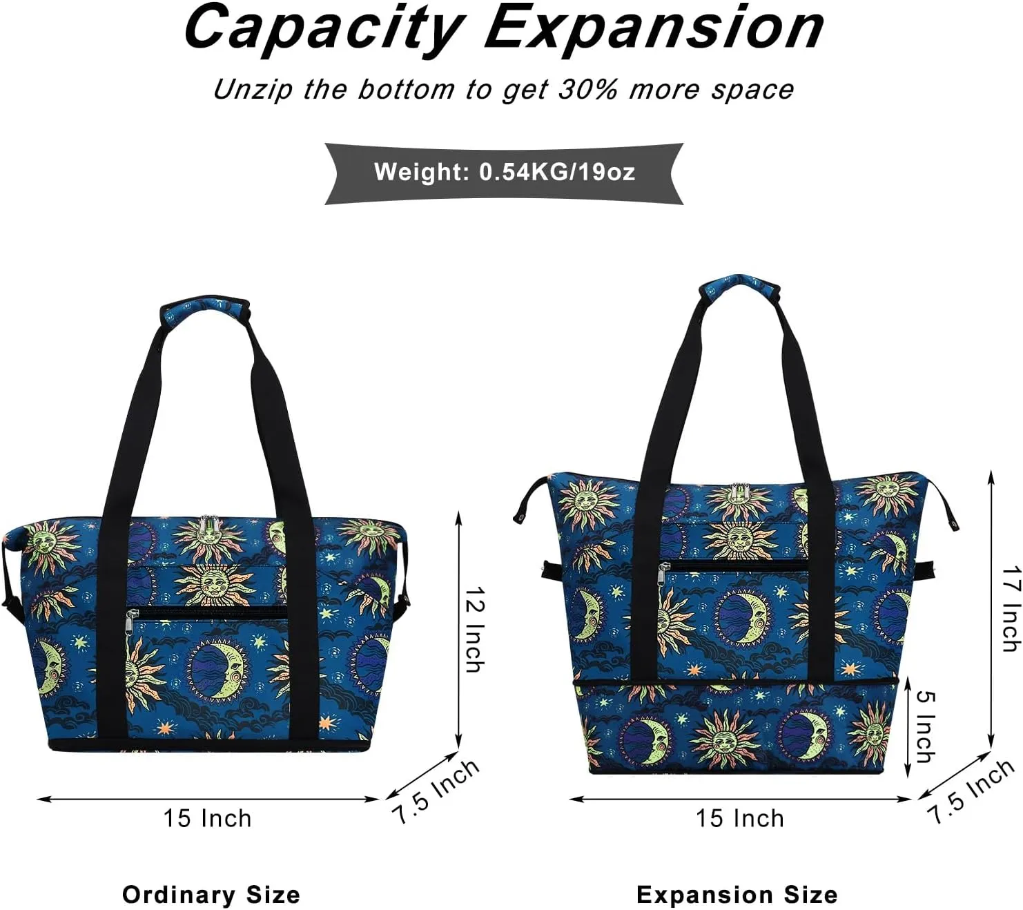 Expandable Duffel Bag for Women with Trolley Sleeve/Wet Pocket Weekender Travel Tote Large Carry On Overnight Luggage