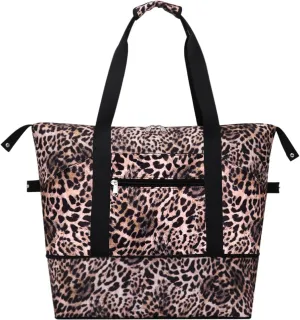 Expandable Duffel Bag for Women with Trolley Sleeve/Wet Pocket Weekender Travel Tote Large Carry On Overnight Luggage