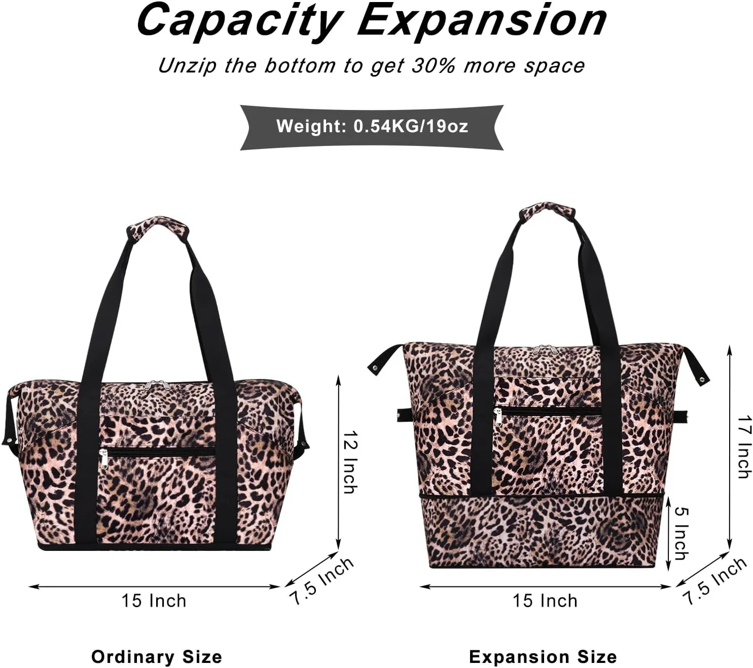Expandable Duffel Bag for Women with Trolley Sleeve/Wet Pocket Weekender Travel Tote Large Carry On Overnight Luggage