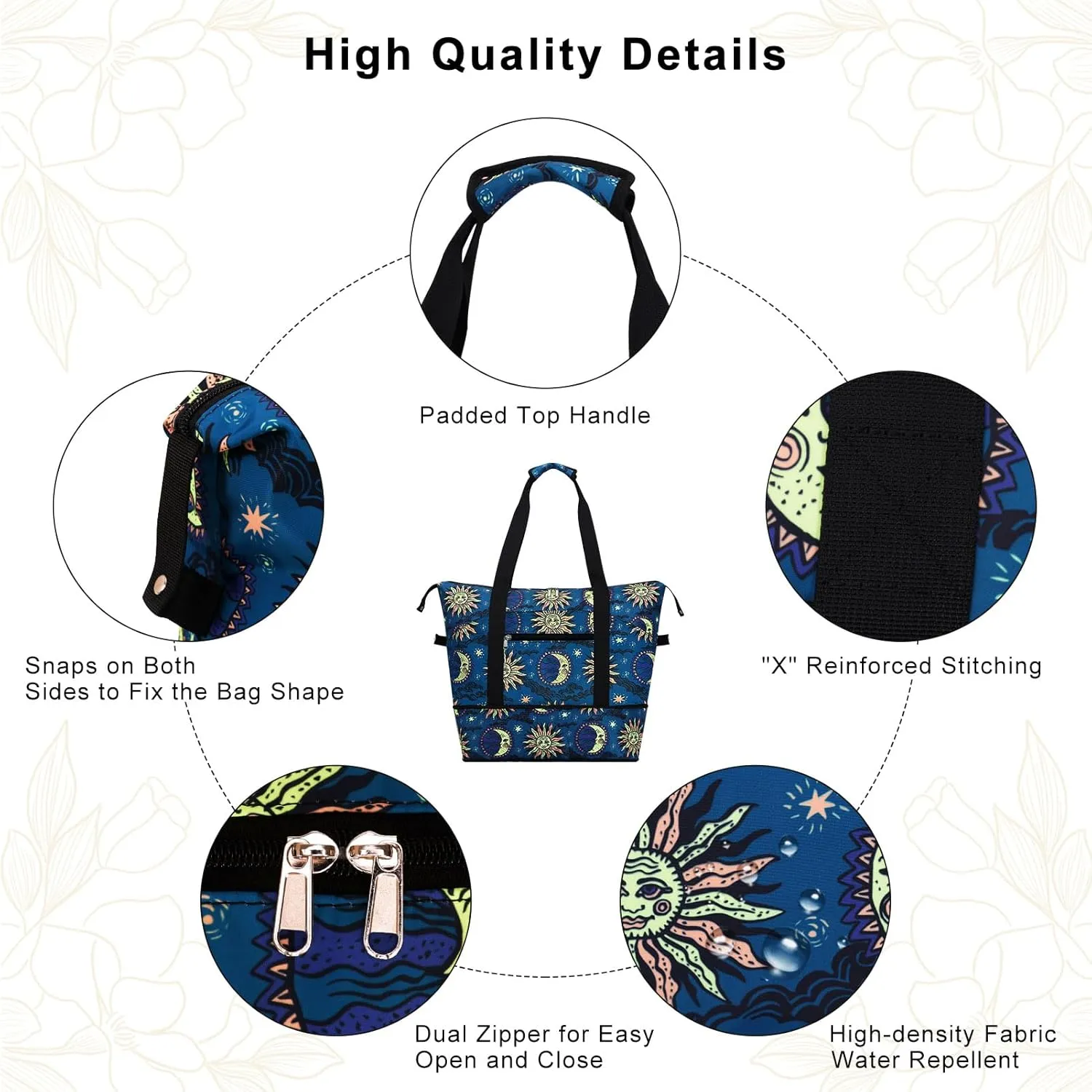 Expandable Duffel Bag for Women with Trolley Sleeve/Wet Pocket Weekender Travel Tote Large Carry On Overnight Luggage