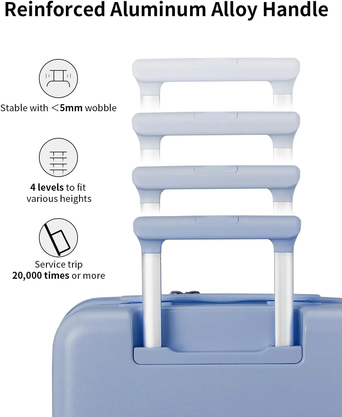 Expandable Top Opening 26 Inch Checked Luggage with Spinner Wheels, Large Suitcase with TSA Lock, Hard Shell Travel luggage Suitcases for Men Women, for 20 Days Travel, Blueberry Blue