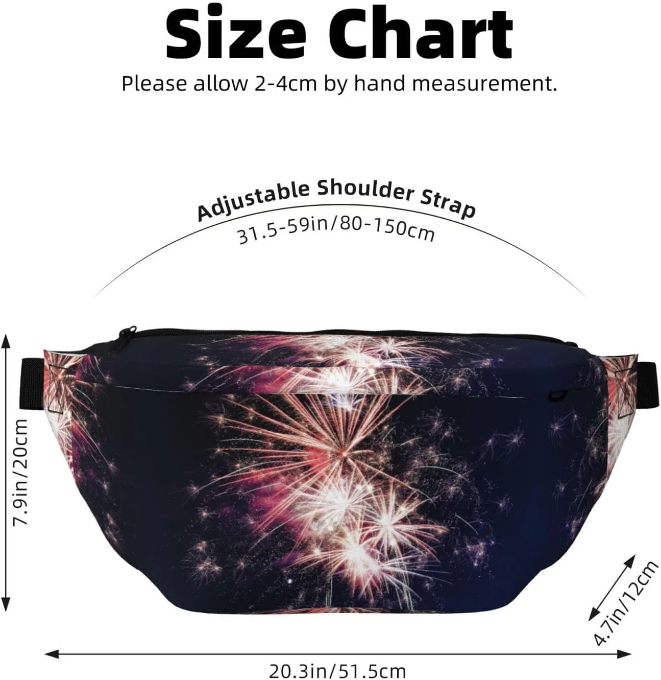 Explosion Firework Fanny Pack Crossbody Bag â€“ Fashionable Sling Bag for Travel, Running, Cycling, and Everyday Use