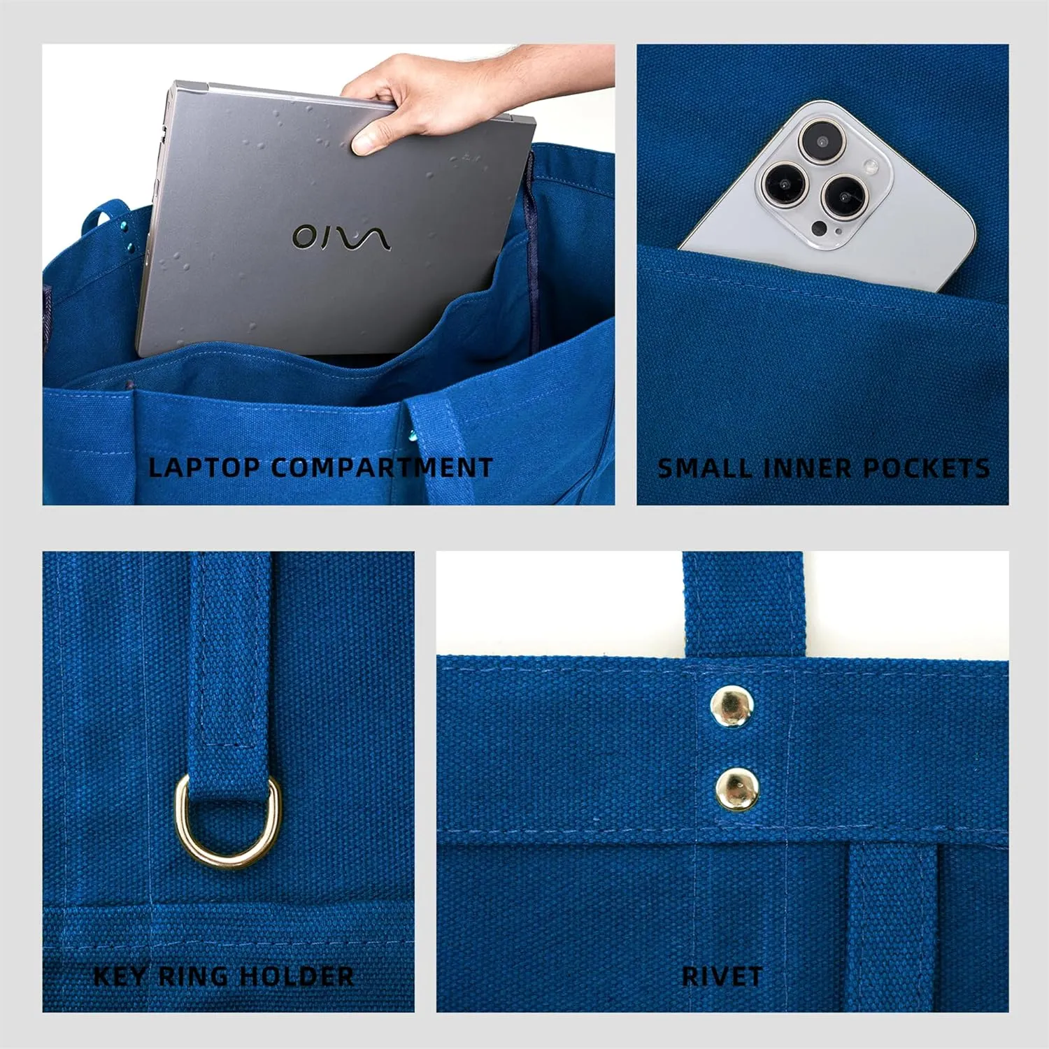 Extra Large Canvas Tote Bag Large Utility Tote Bag Reusable Grocery Bags Heavy Duty for Nursing Travel Shopping
