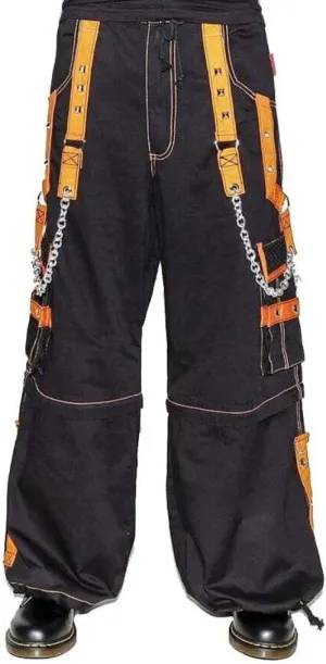 Extreme Bondage Skater Black/Orange Gothic Punk Rocker Cyber Goth Steampunk Biker