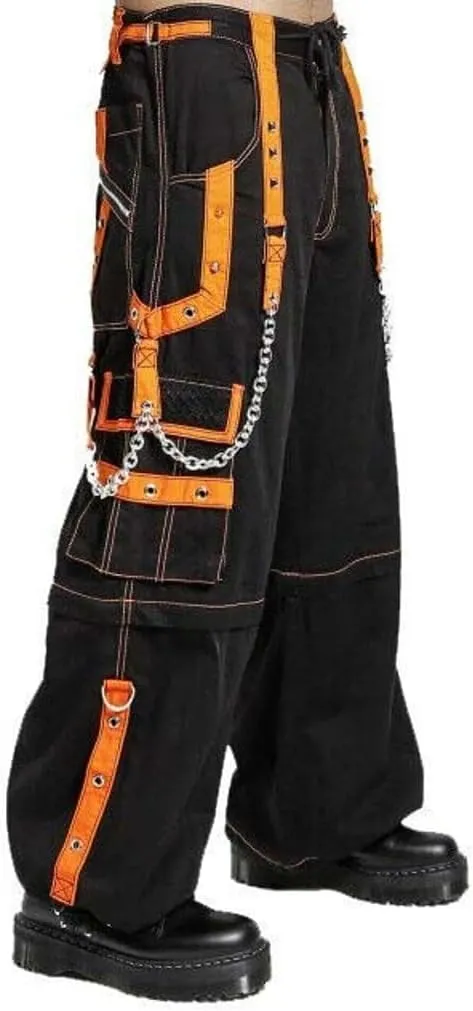 Extreme Bondage Skater Black/Orange Gothic Punk Rocker Cyber Goth Steampunk Biker