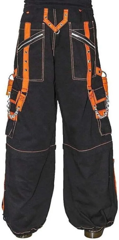 Extreme Bondage Skater Black/Orange Gothic Punk Rocker Cyber Goth Steampunk Biker