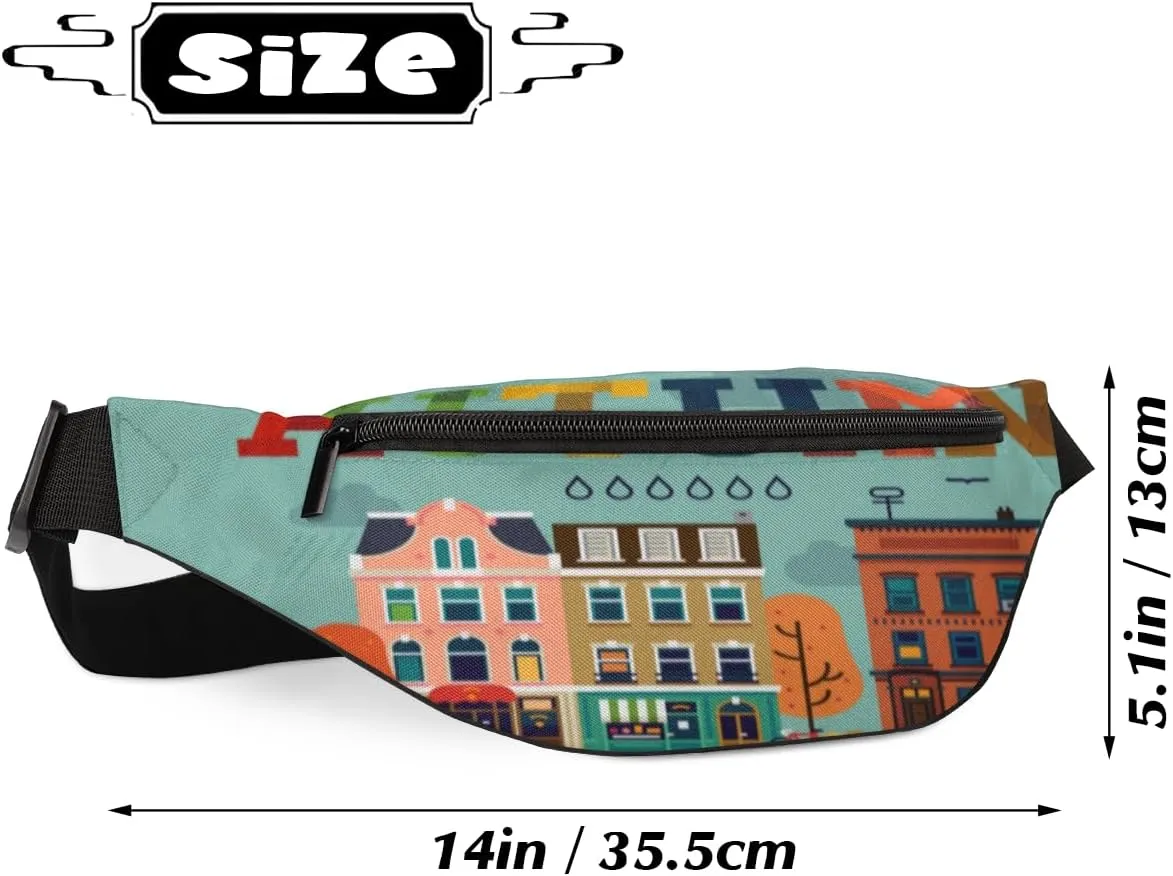 Fanny Pack for Women Men Waist Pack Hello Autumn Crossbody Bag with Adjustable Straps for Hiking Running Walking Travel Cycling