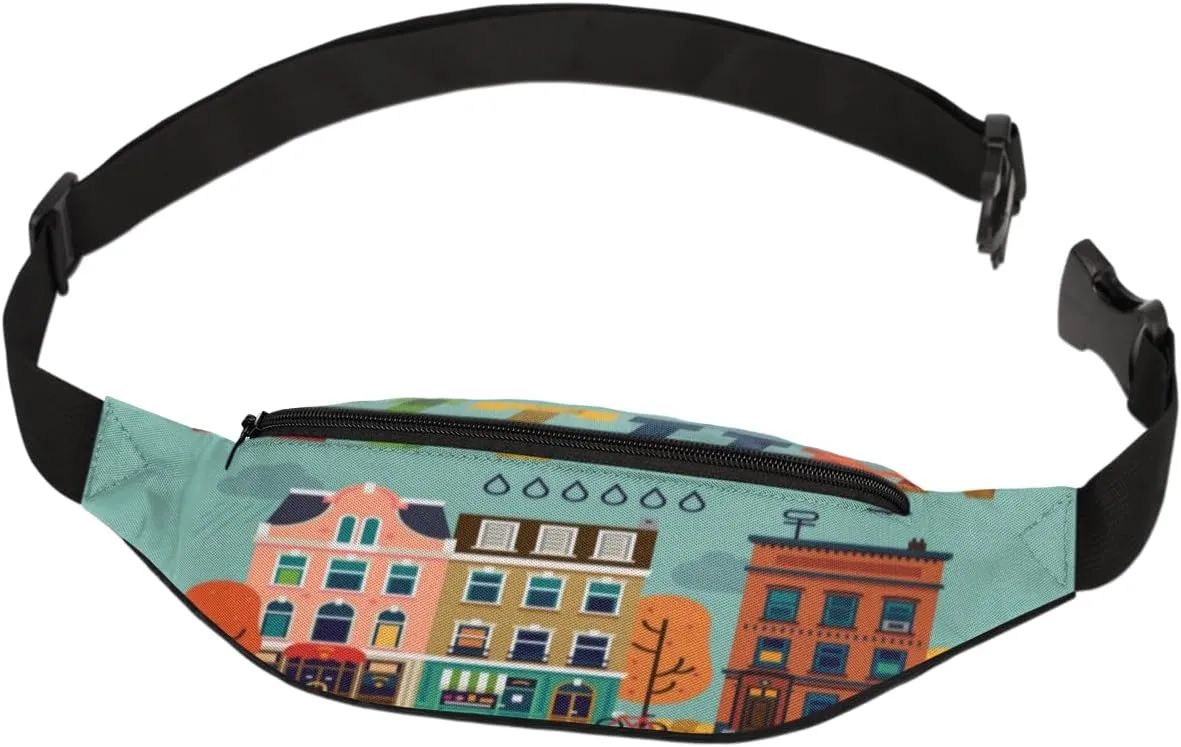 Fanny Pack for Women Men Waist Pack Hello Autumn Crossbody Bag with Adjustable Straps for Hiking Running Walking Travel Cycling