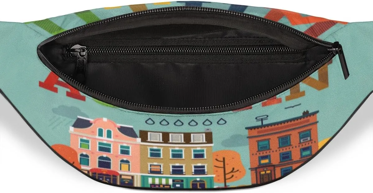 Fanny Pack for Women Men Waist Pack Hello Autumn Crossbody Bag with Adjustable Straps for Hiking Running Walking Travel Cycling