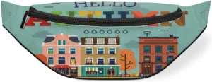 Fanny Pack for Women Men Waist Pack Hello Autumn Crossbody Bag with Adjustable Straps for Hiking Running Walking Travel Cycling