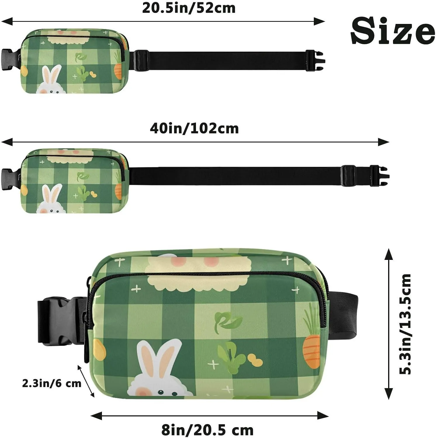 Fanny Pack Waist Bag with Adjustable Strap, Women Men Crossbody Sling Bags, Easter Day Mr & Mrs, Large Capacity Travel Wallet for Shopping Sports Work