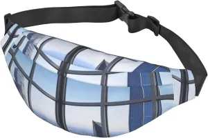 Fanny Packs For Women Men Waist Bag Waterproof Sport Belt Bag Skyscraper Buildings Fashion Waist Pack Adjustable Crossbody Bags Zipper Bum Bag For Running Hiking Travel