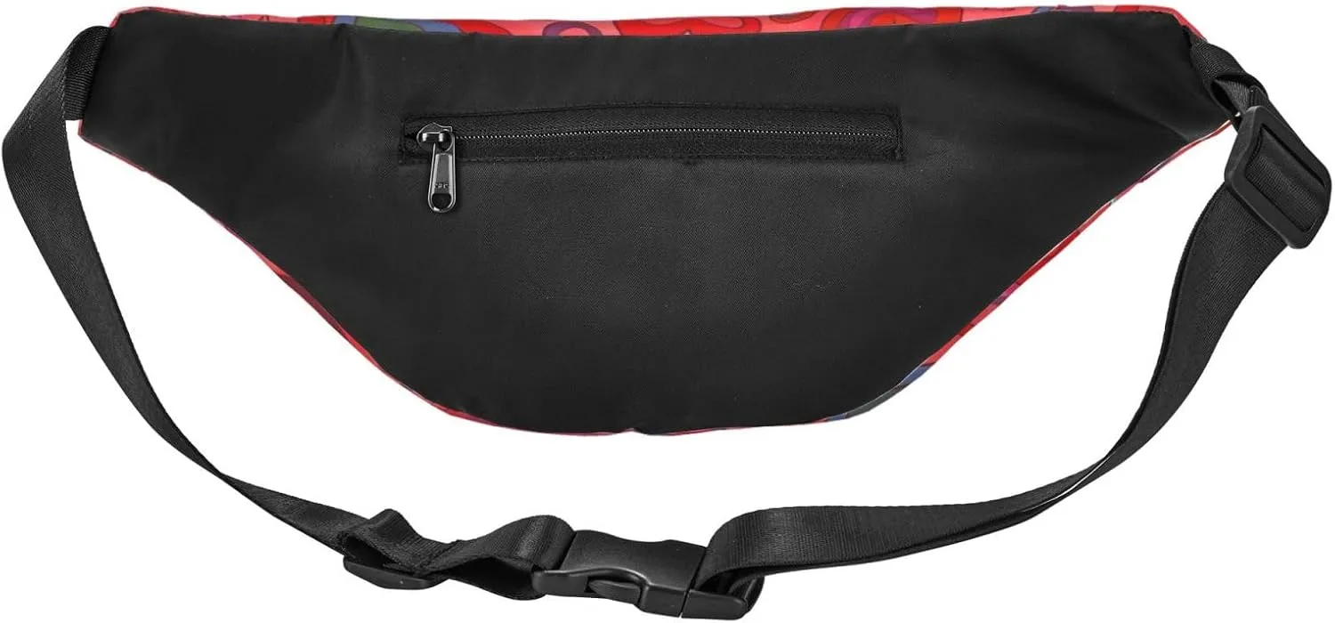 Fanny Packs For Women Men Waist Bag Waterproof Sport Belt Bag Valentines Day Fashion Waist Pack Adjustable Crossbody Bags Zipper Bum Bag For Running Hiking Travel