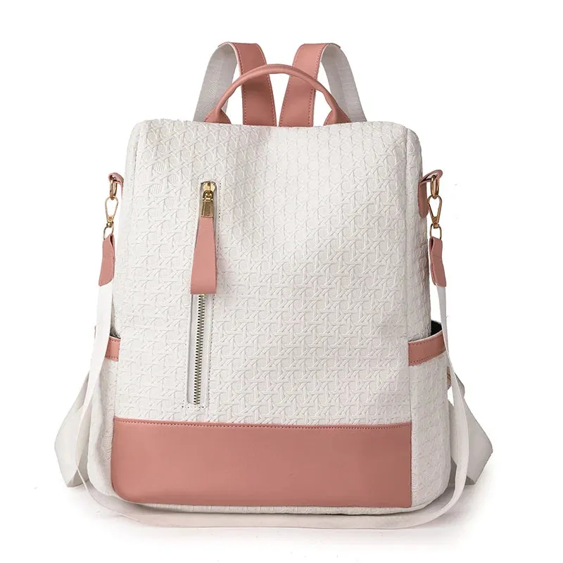 Fashion Backpack Waterproof Backpack For Women Quality School Bags Female Solid Color Travel Small Bag Female Multi-Function Bag