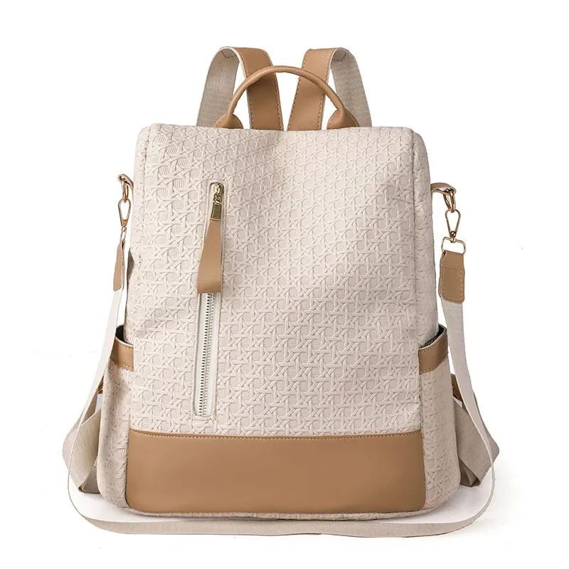 Fashion Backpack Waterproof Backpack For Women Quality School Bags Female Solid Color Travel Small Bag Female Multi-Function Bag