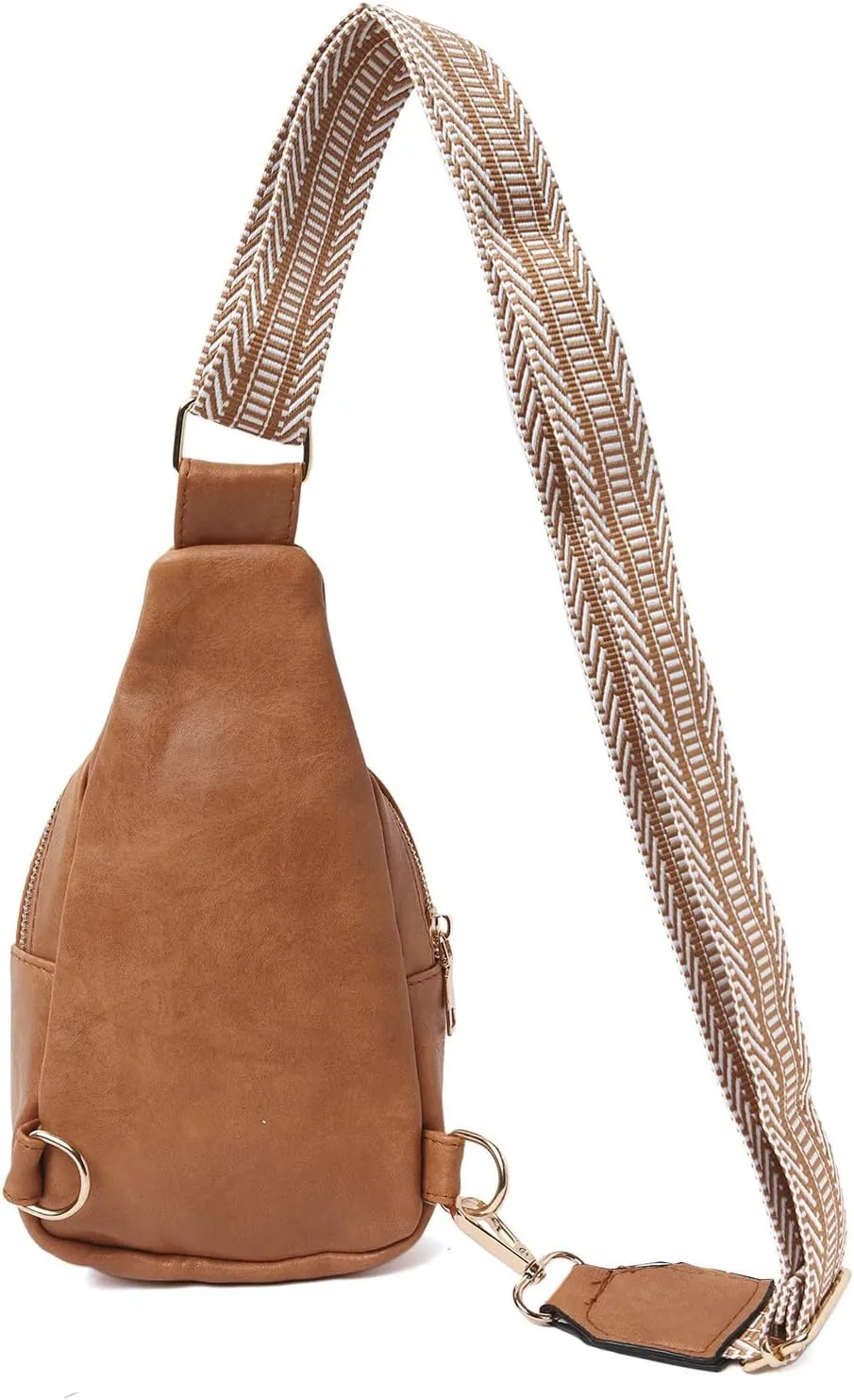 Fashion Chest Bag Soft Leather Texture Crossbody Bag Large Capacity Simple Retro Shoulder Bags Travel (Coffee, One Size)